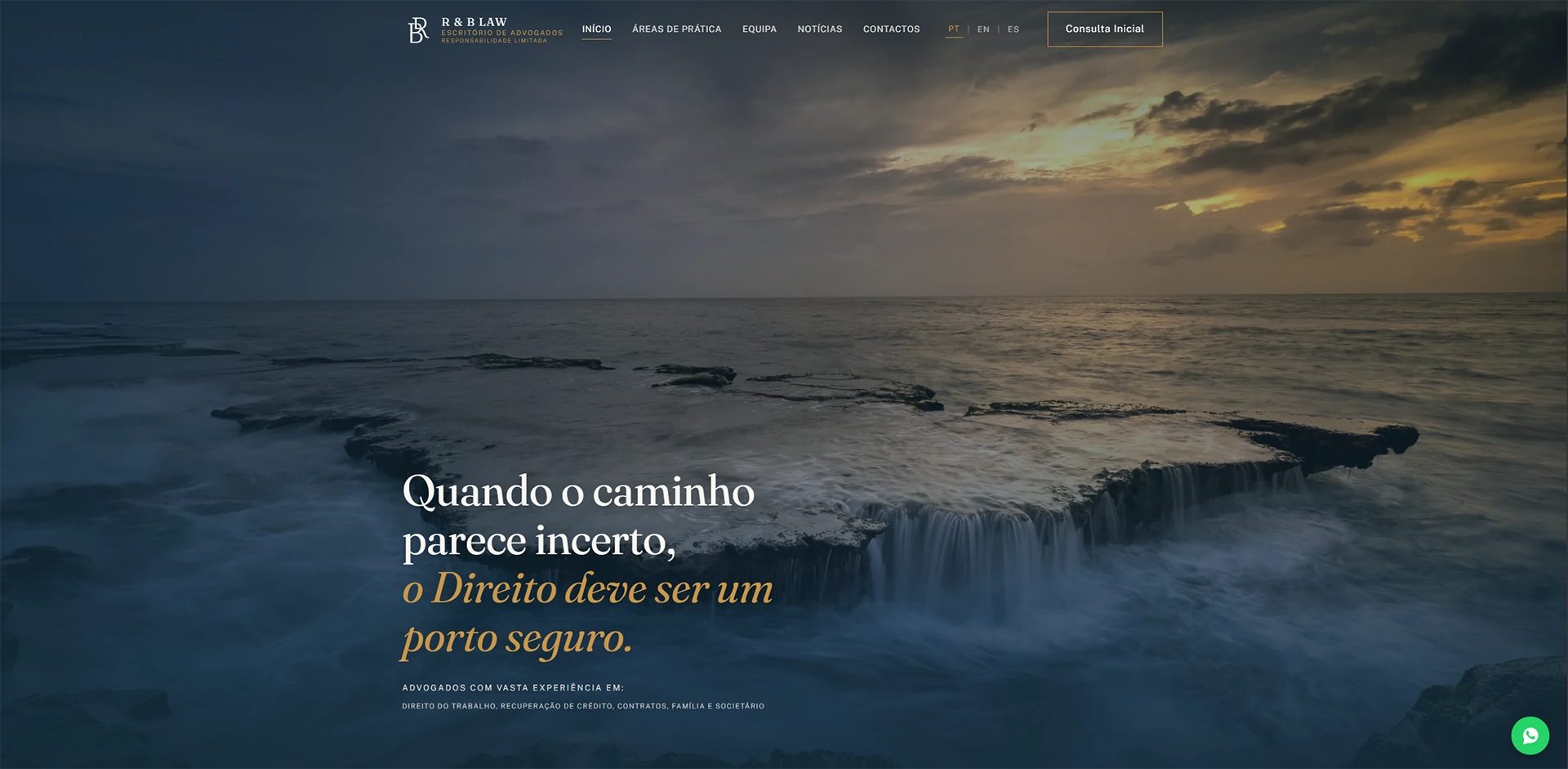 Website R & B Law - Escritório de Advogados
